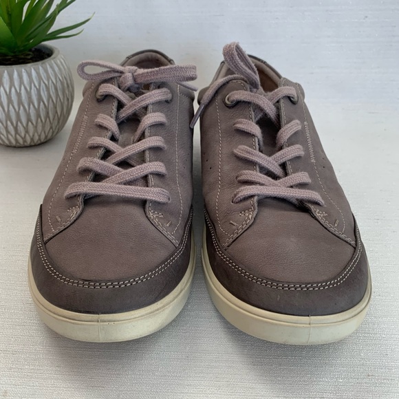 ECCO Soft Gray Leather Classic Long Lace Sneakers Men’s EU46 US12.5 - Picture 4 of 15